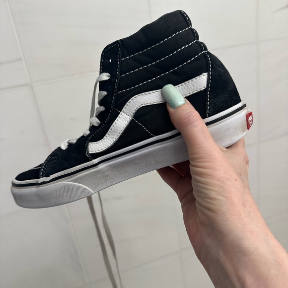High top sneakers. Vans. Size 8. Fits like 7.5. Washed. Great condition. Firm. - Picture 7 of 9